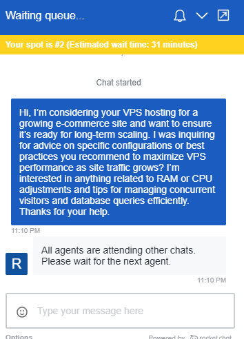 screenshot of the Livechat conversation