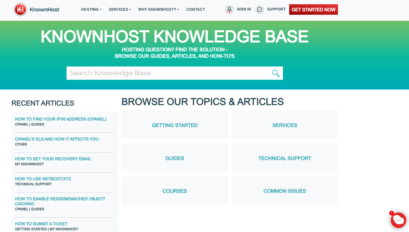 screenshot della knowledge base