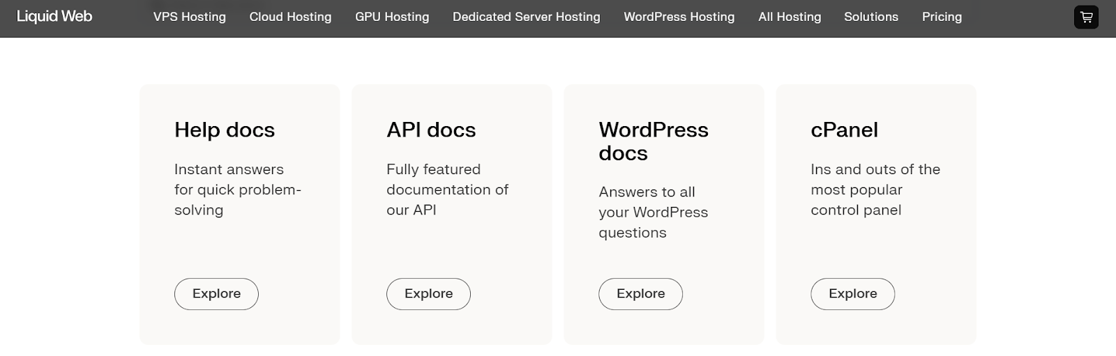screenshot of the documentation