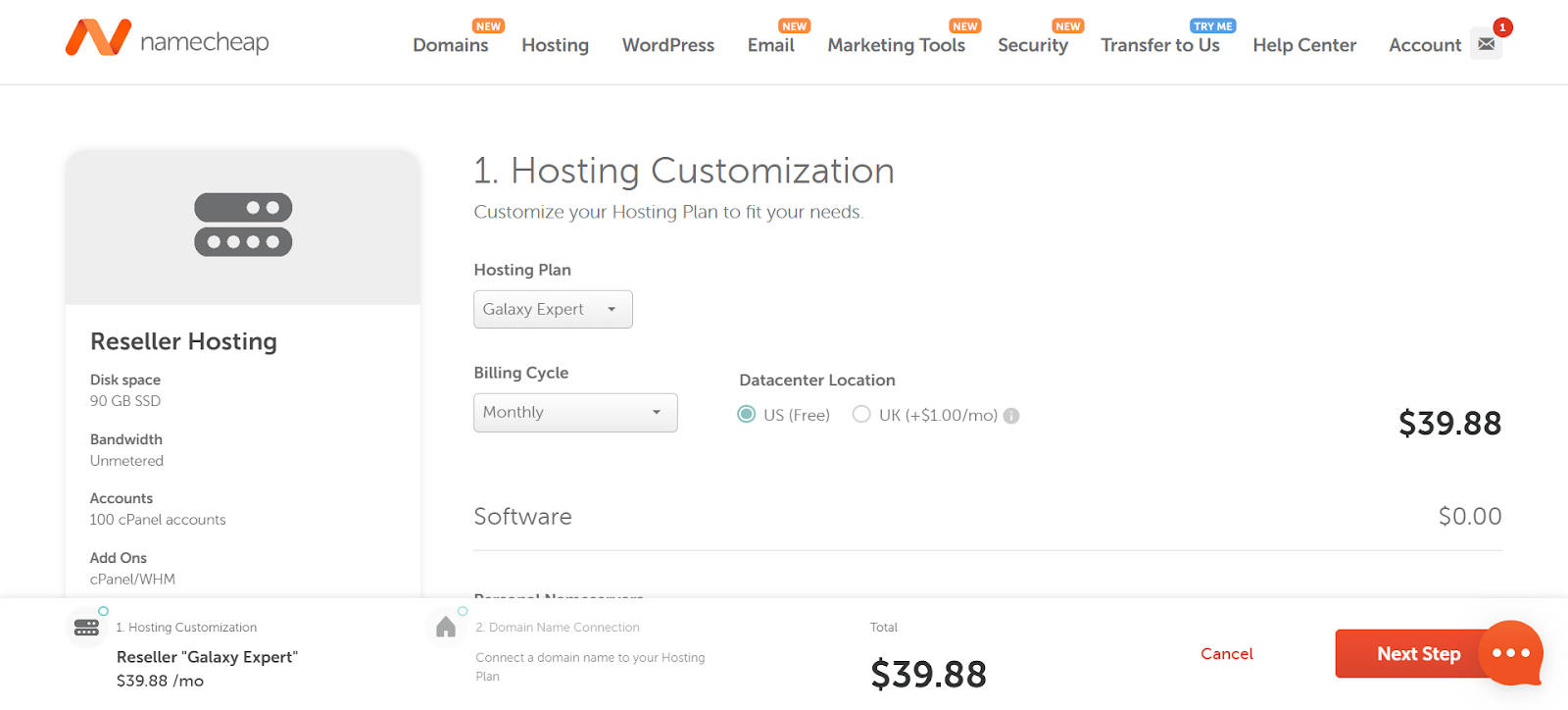 Namecheap Reseller Hosting
