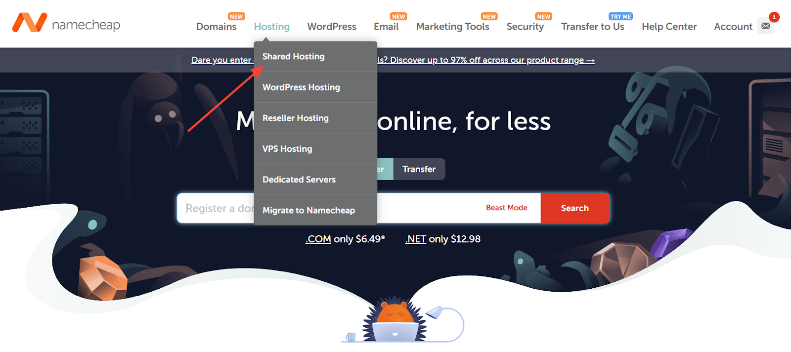 Namecheap shared hosting