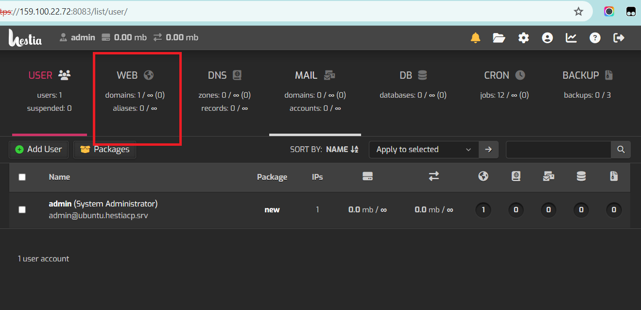 screenshot of the Control Panel