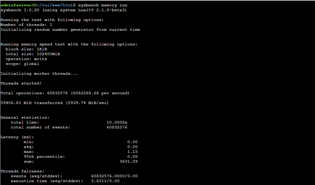 webdock memory test