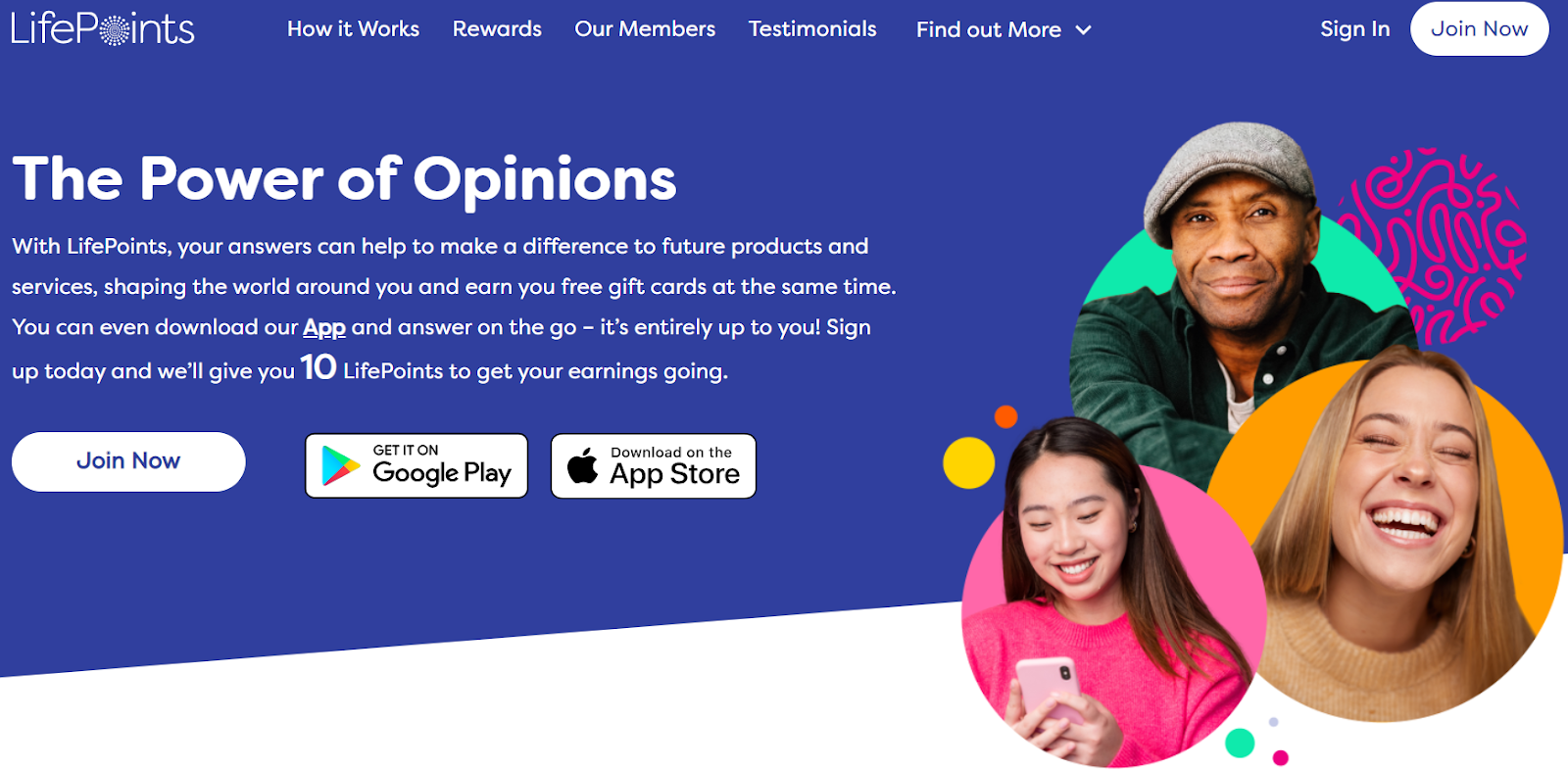 LifePoints website homepage