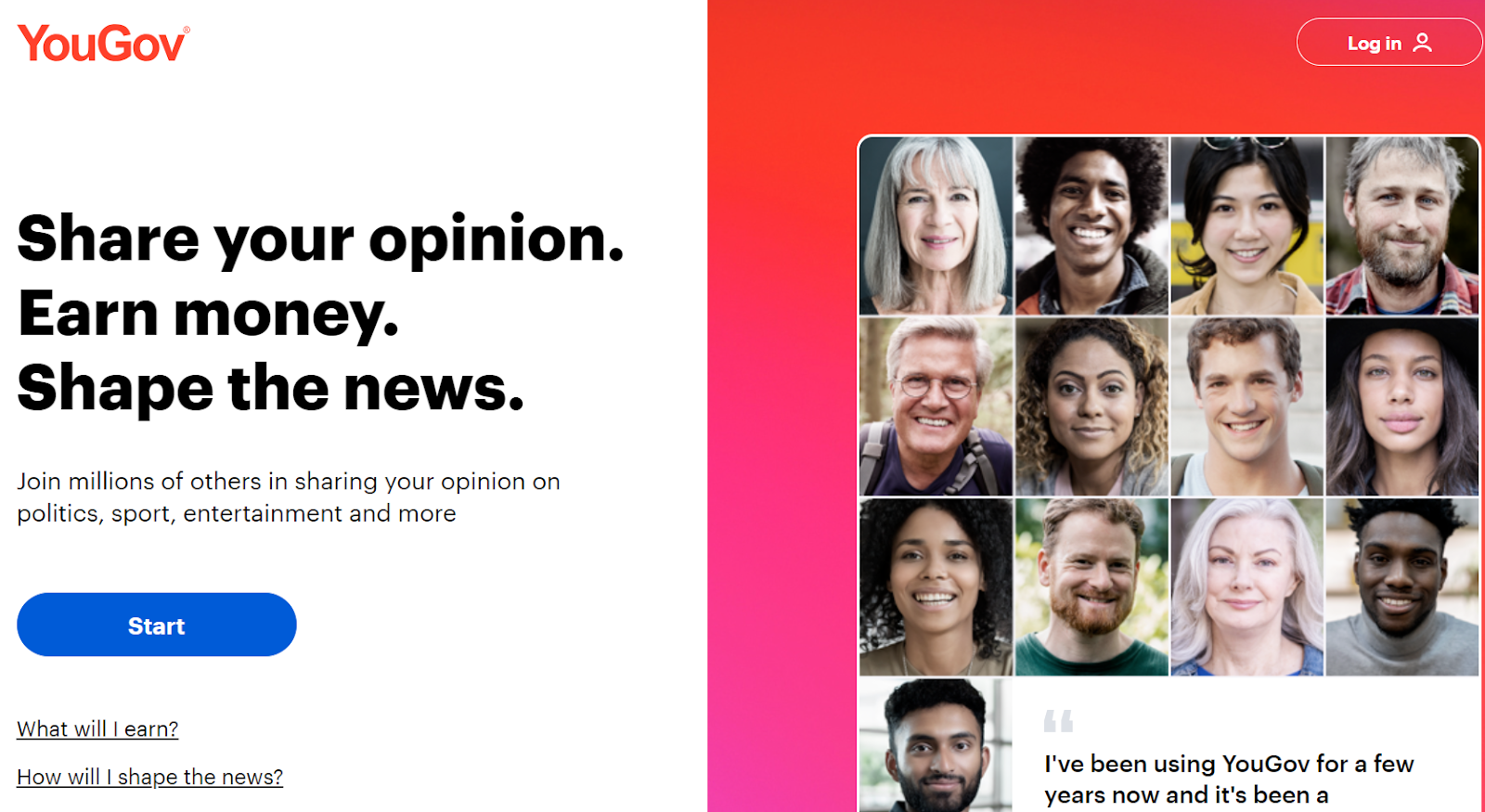 YouGov website homepage