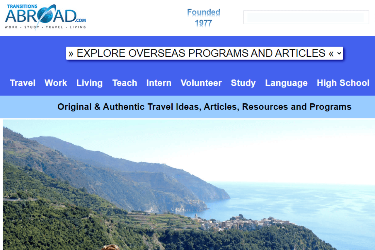 Transitions Abroad Website