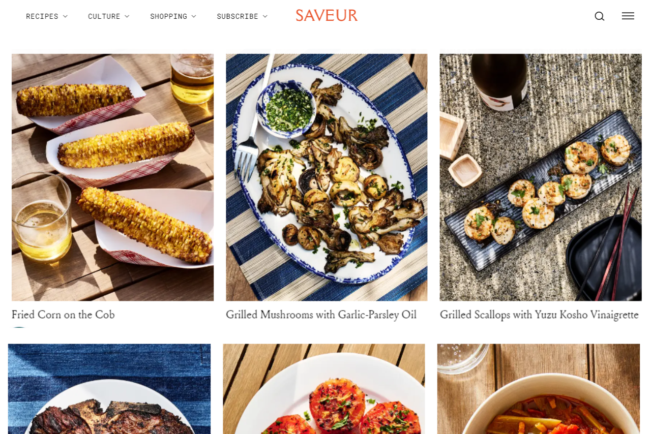 Saveur Website Screenshot