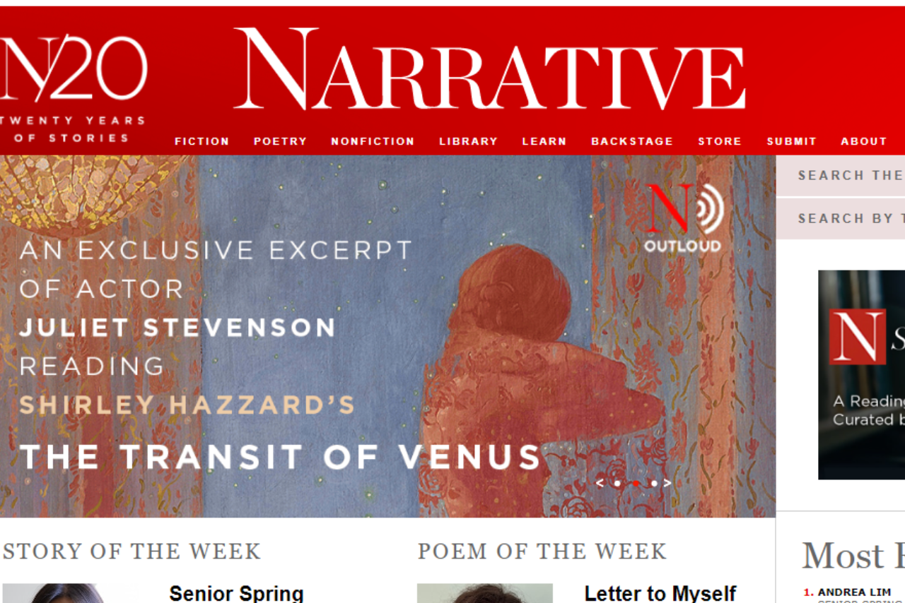The Narrative Magazine Screenshot