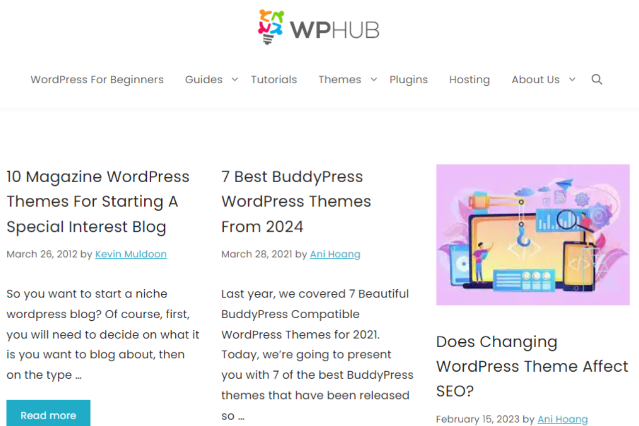 WPHub Website Screenshot