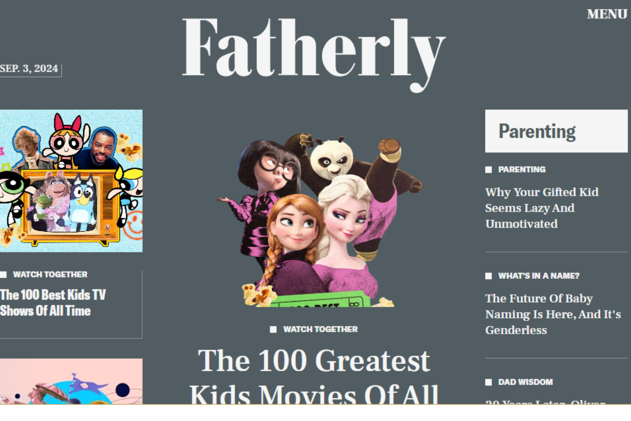 Fatherly Website Screenshot