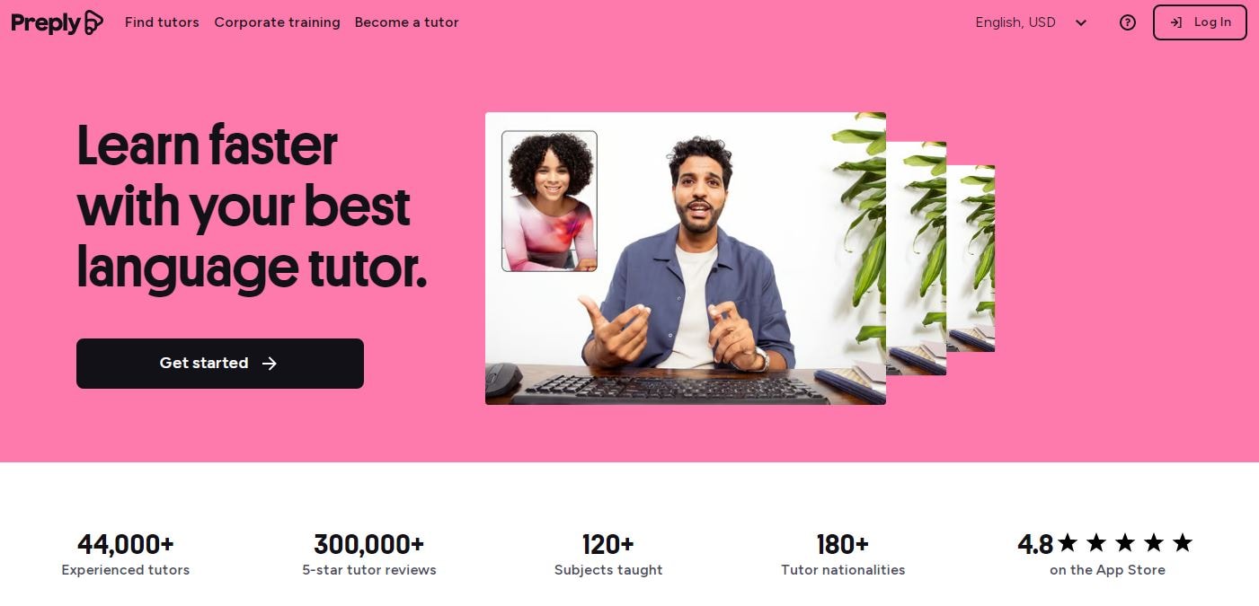 Preply online teaching website 