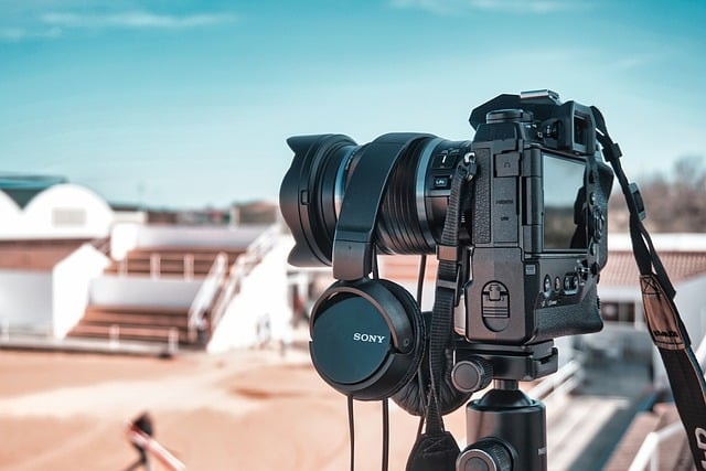 A camera is set up to record an event
