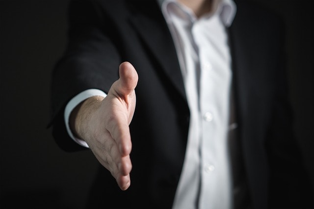 A man wants a handshake
