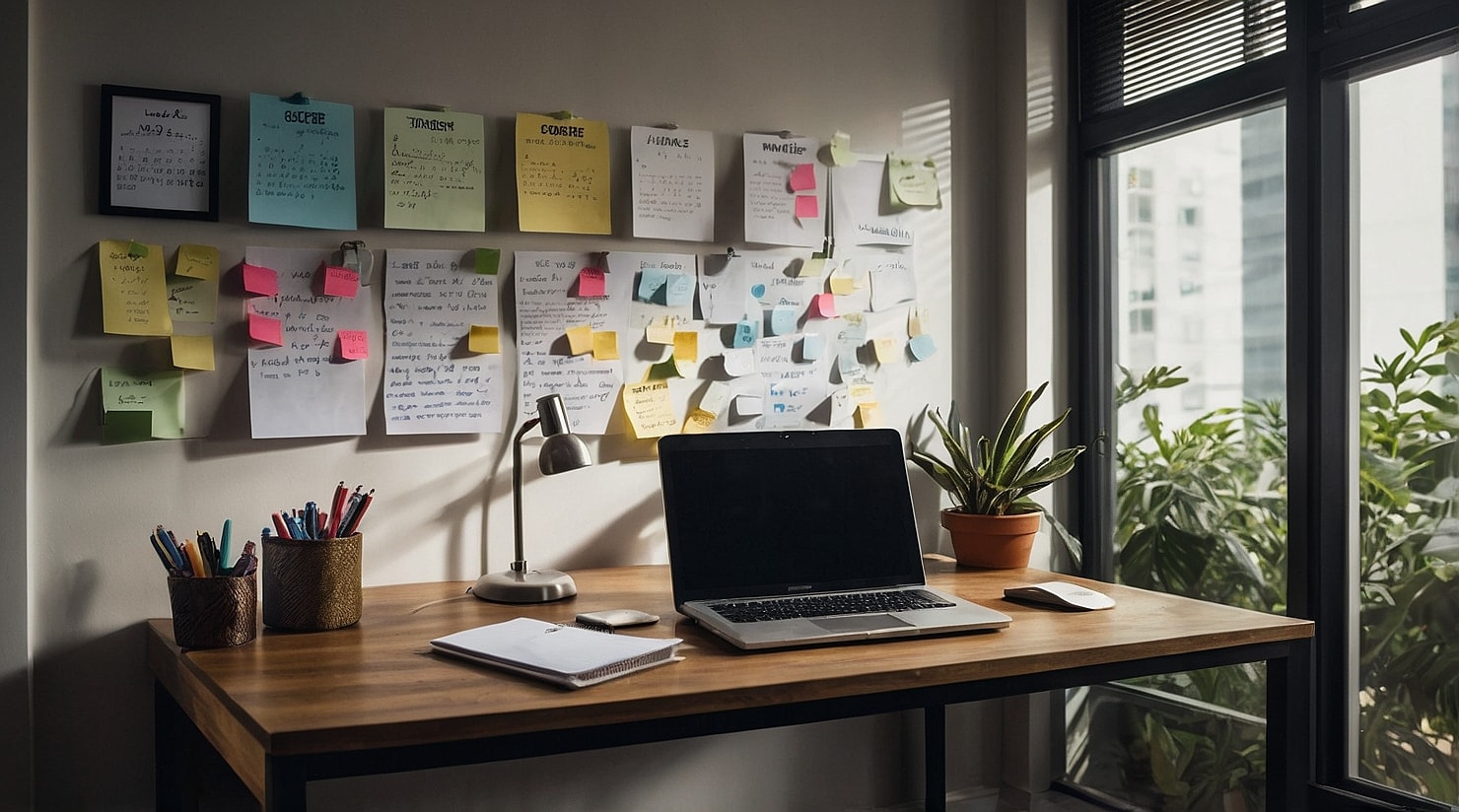 A room with a work desk.