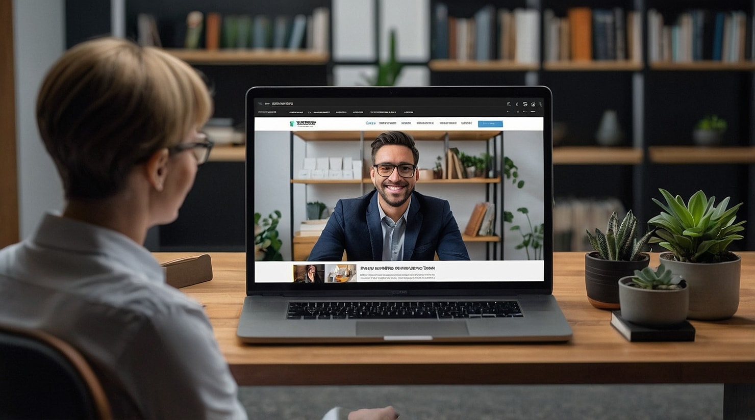A website owner having a meeting with a potential buyer