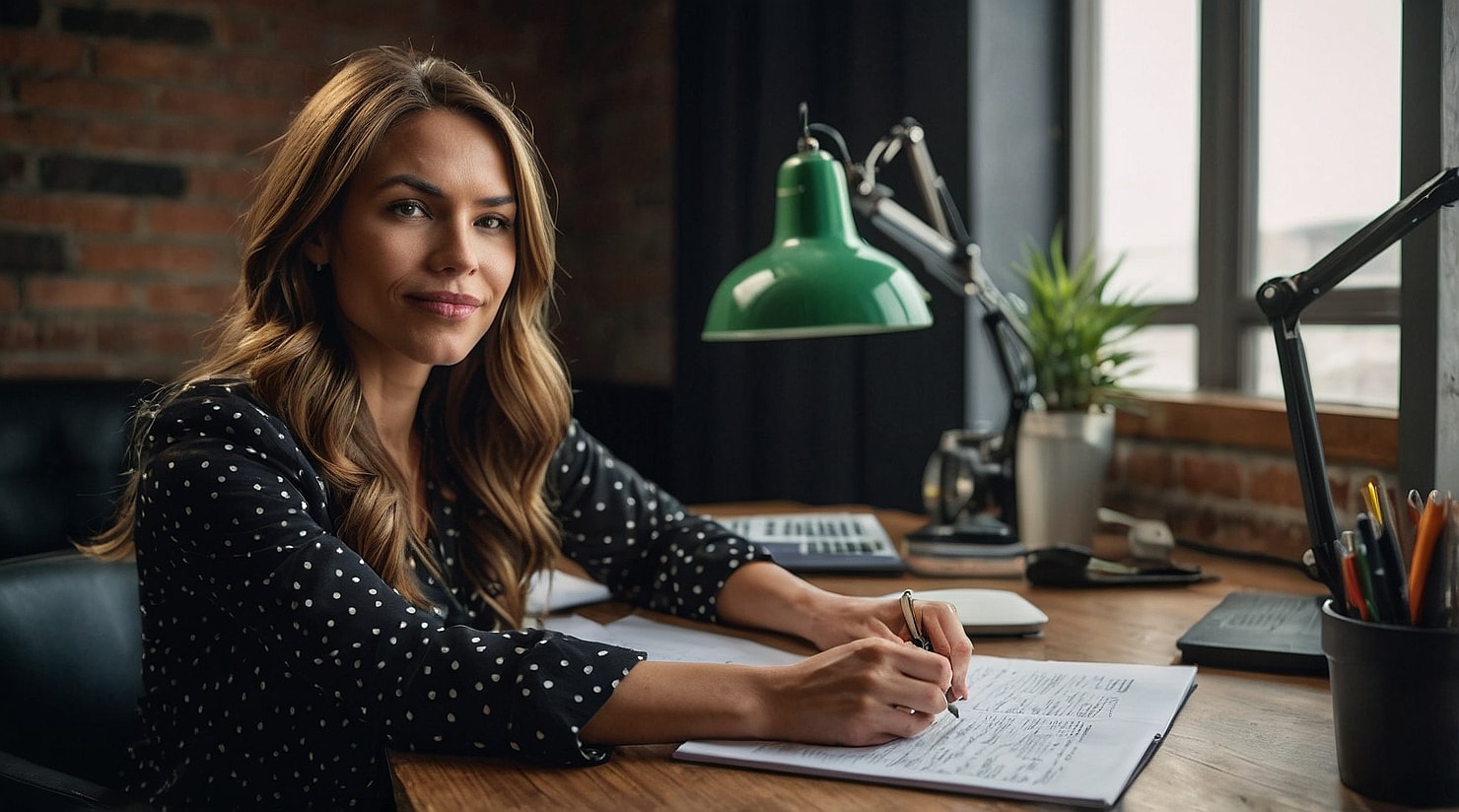 A woman conducting research.