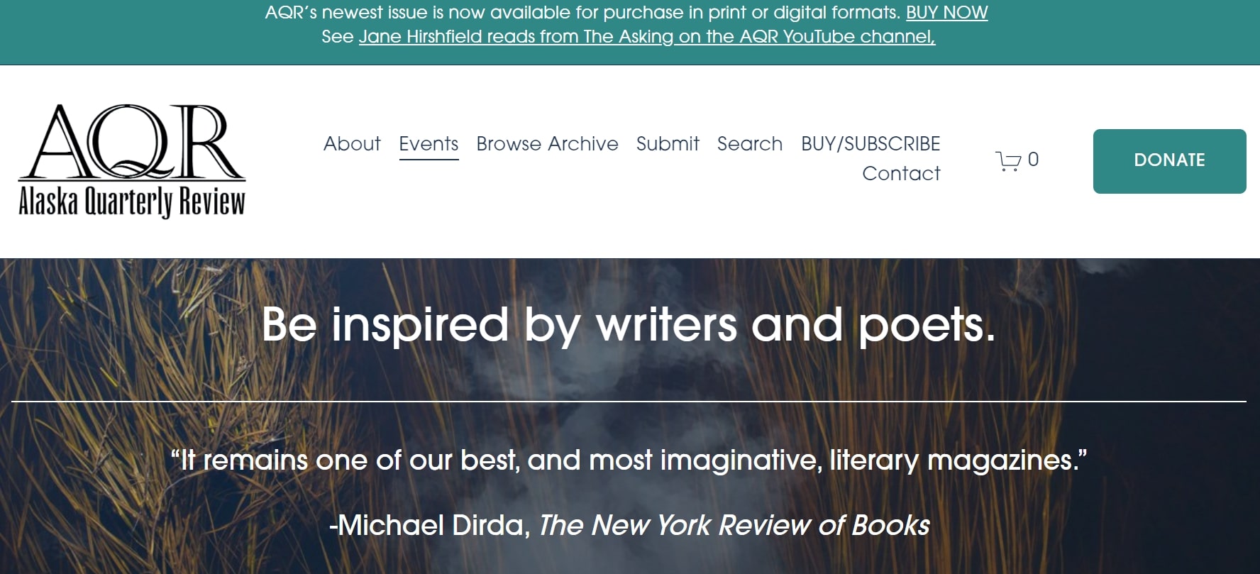 Alaska Quarterly Review homepage.