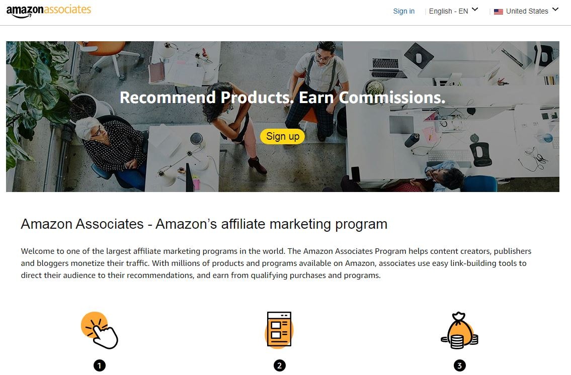 Amazon associates website