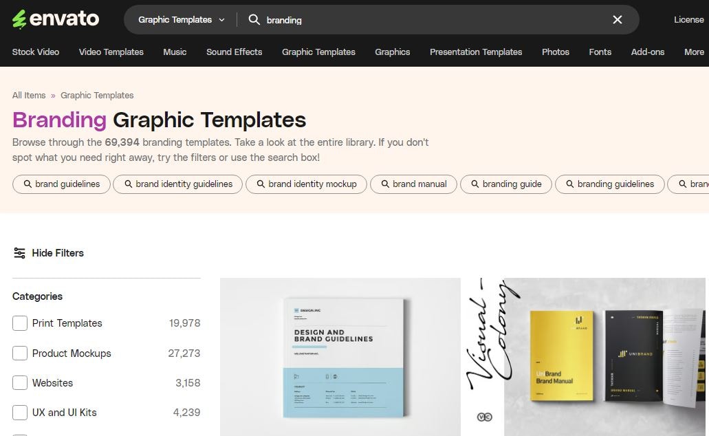 Branding templates on Envato.com