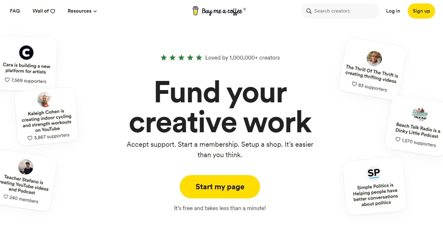 Buymeacoffee website