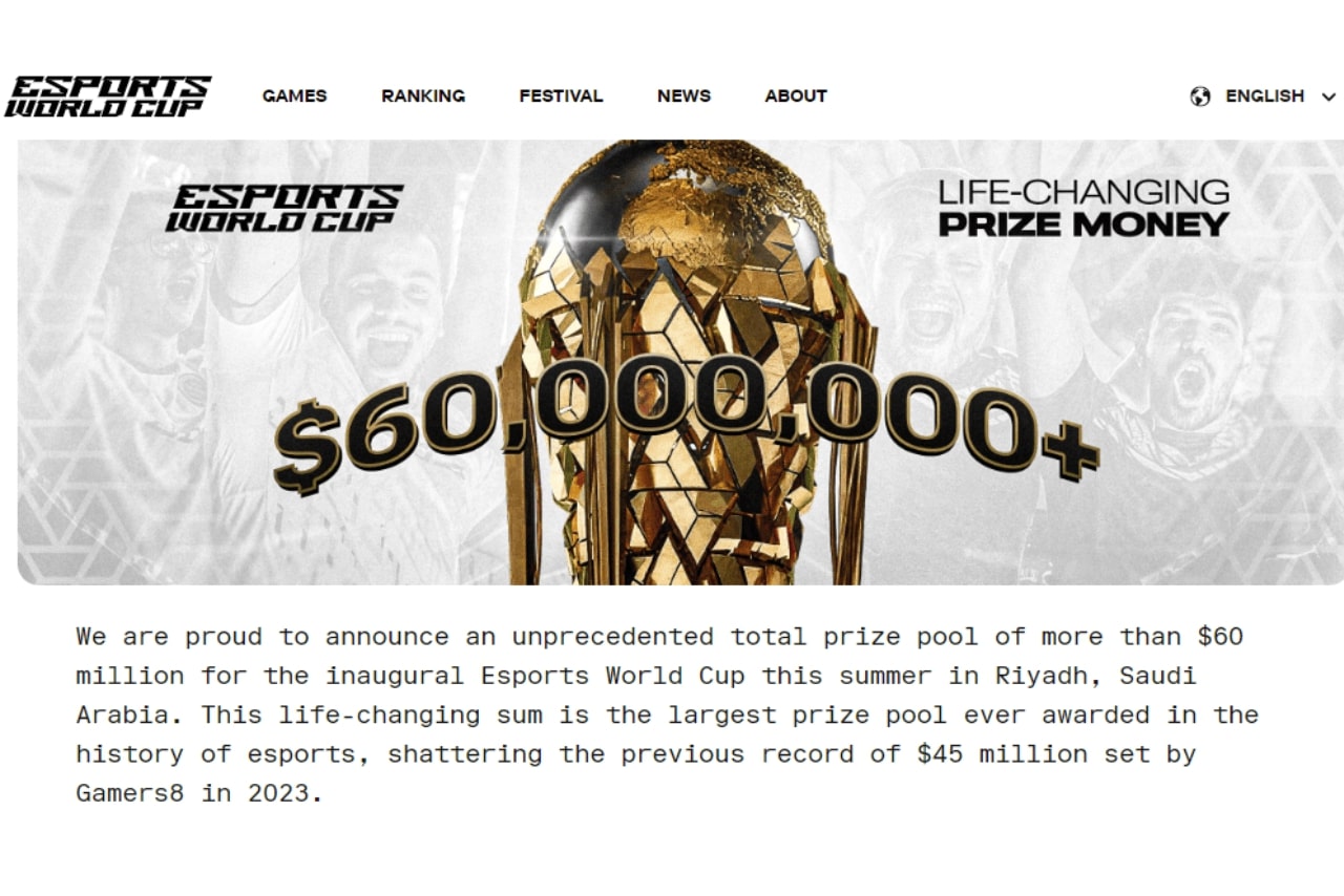 60 million for the inaugural Esports World Cup