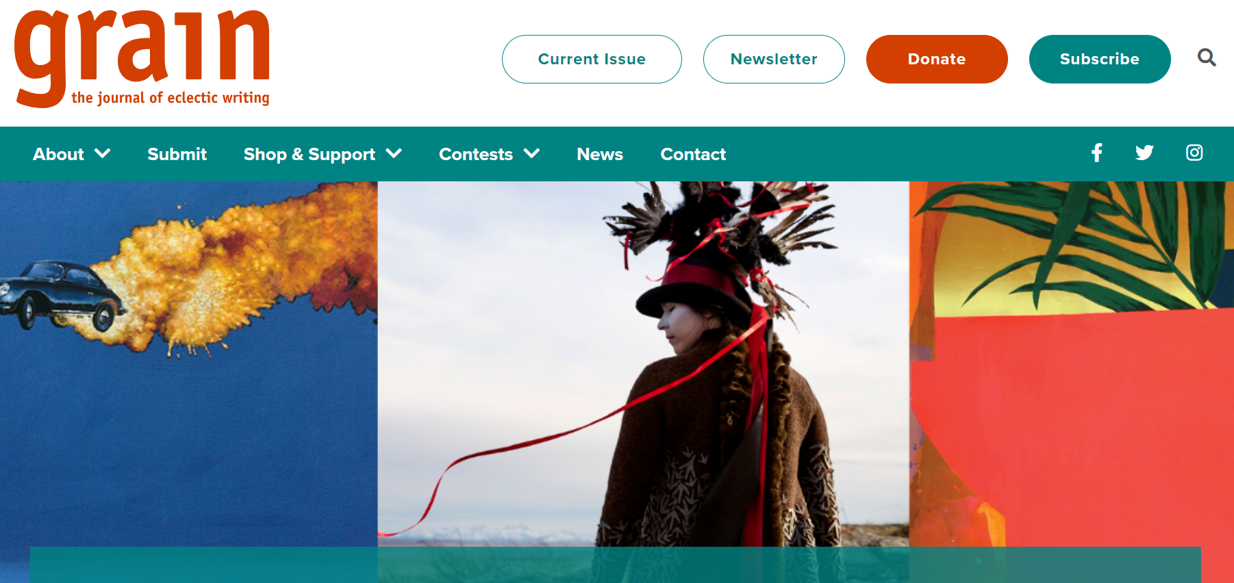 Grain Literary Magazine Homepage.