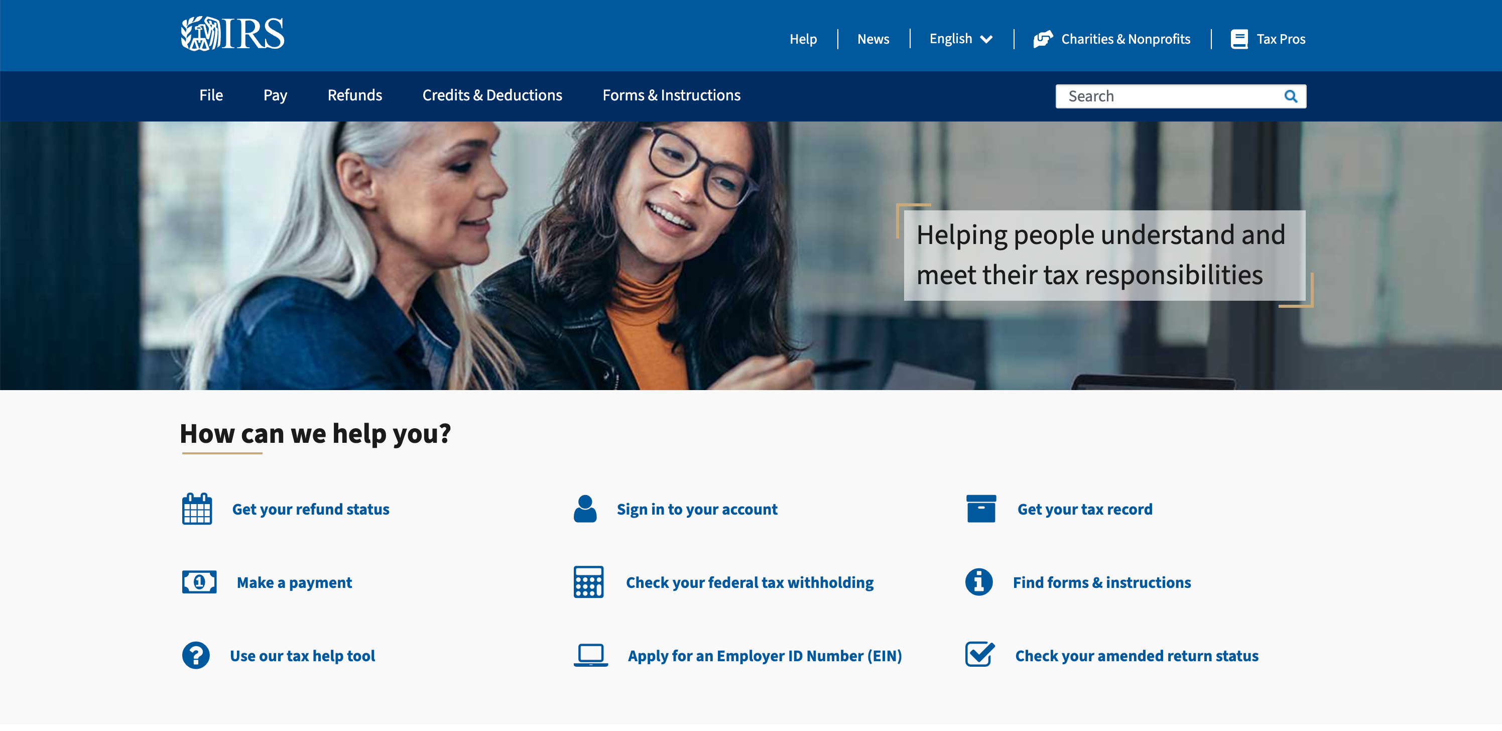 IRS' website