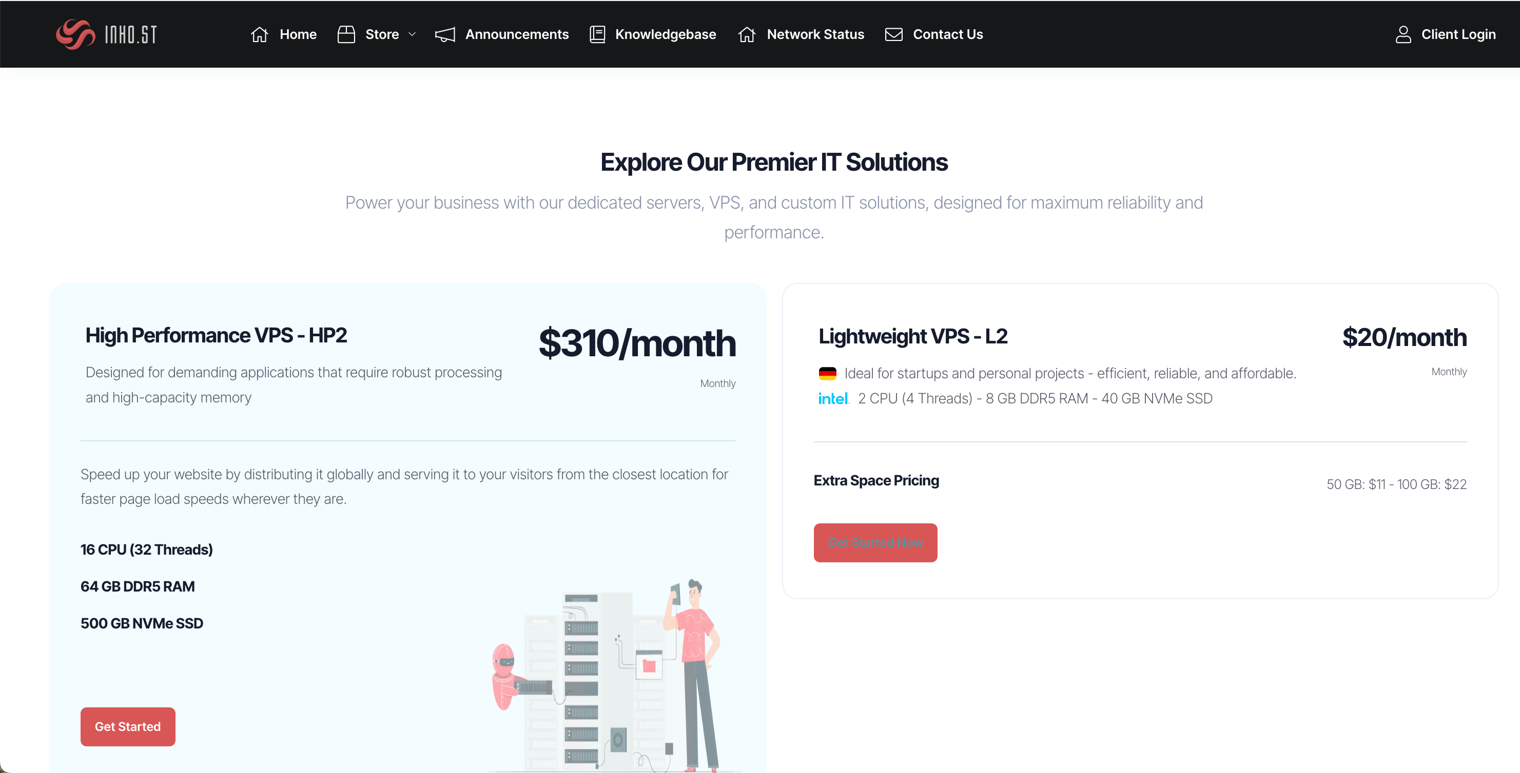 International Network Hosting LLC's website