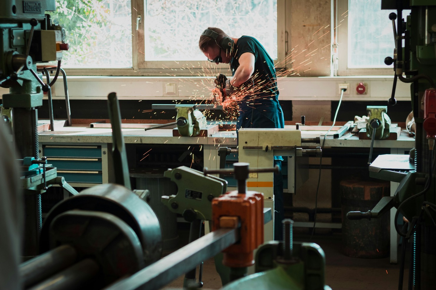Man working in a workshop.