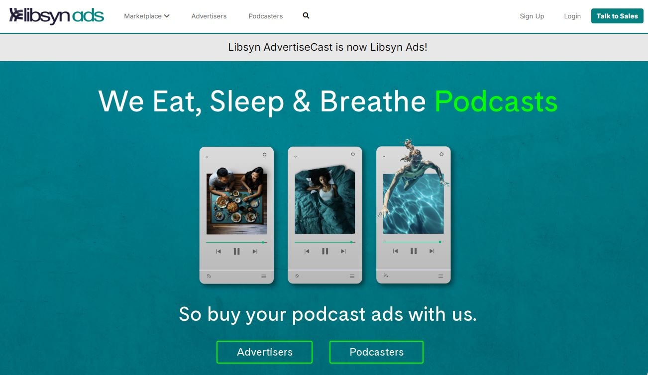 Podcast ads website