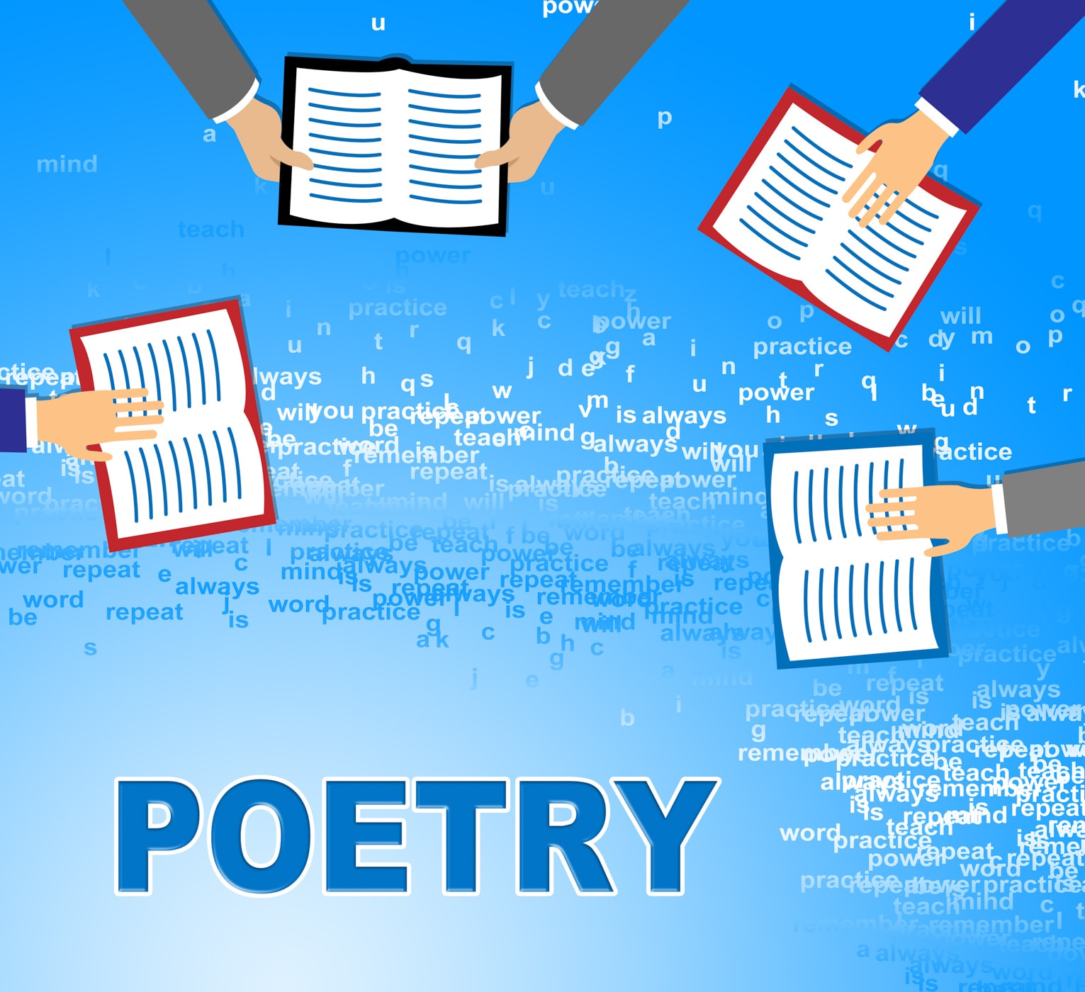 Poetry market illustration.