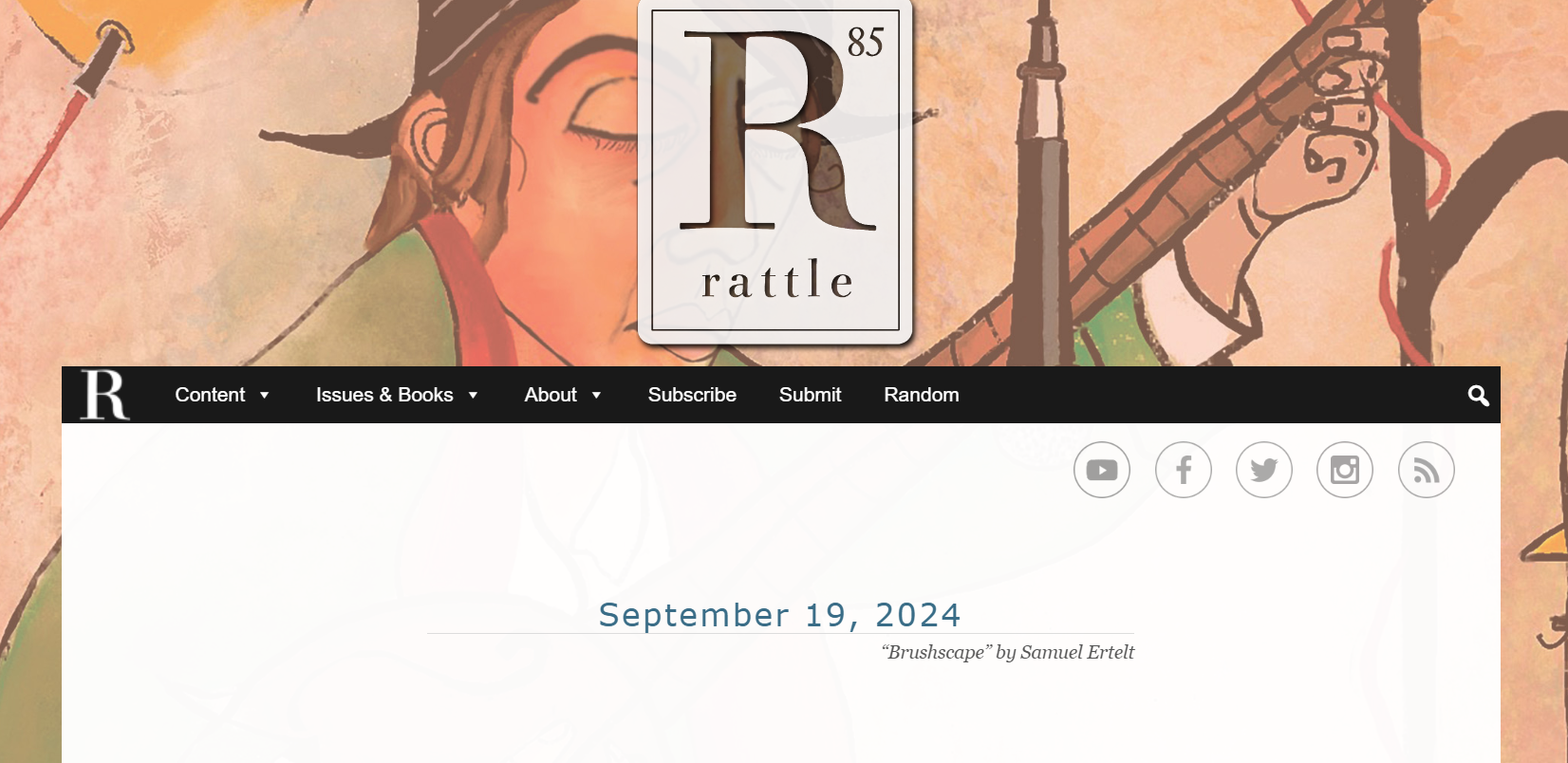 Rattle website homepage.