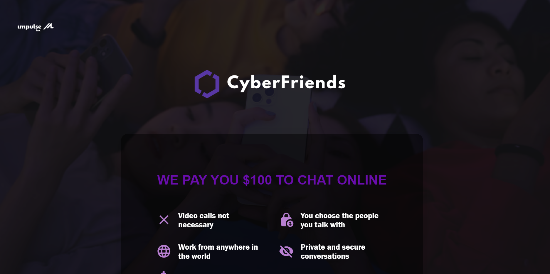 Rent a Cyber Friend homepage.