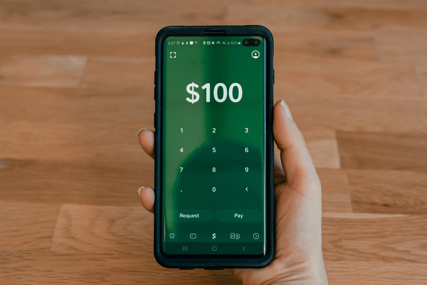 Sending money online.