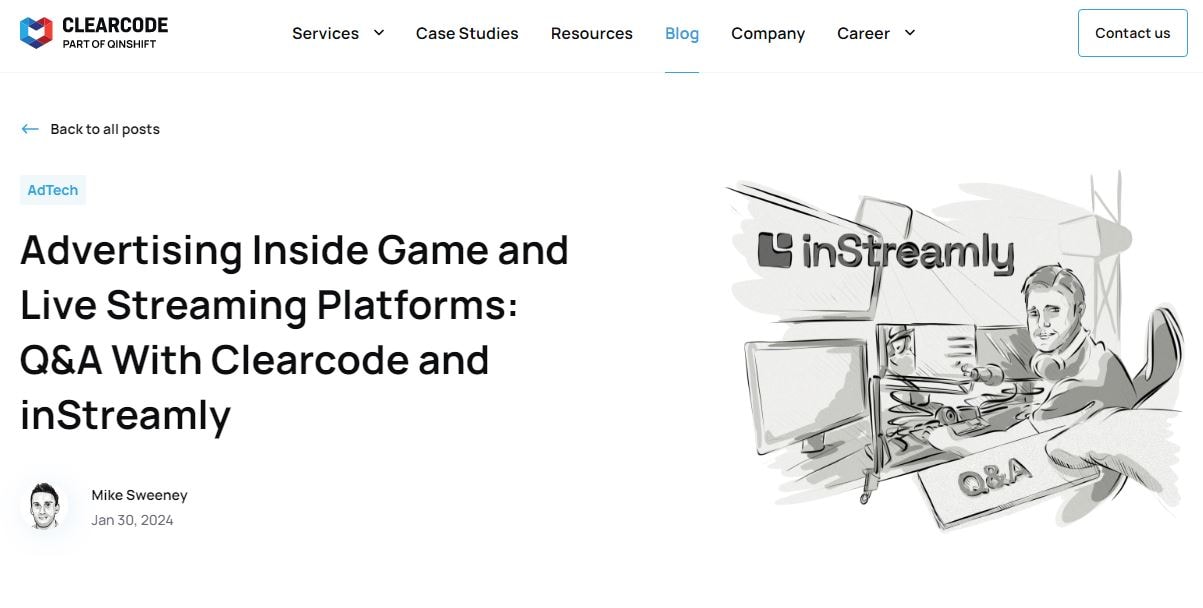 Streaming ads company website