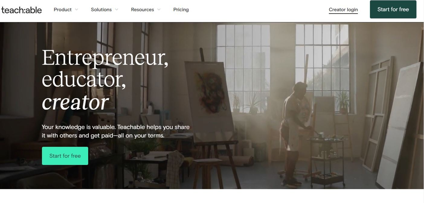 Teachable.com website
