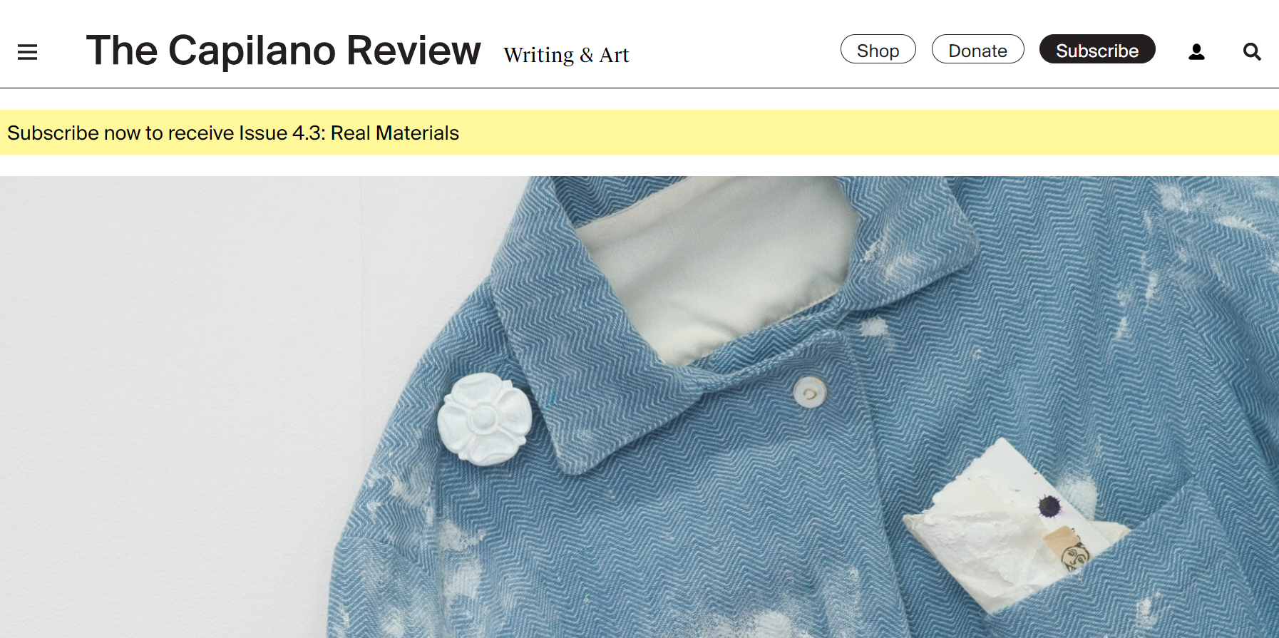 The Capilano Review homepage.