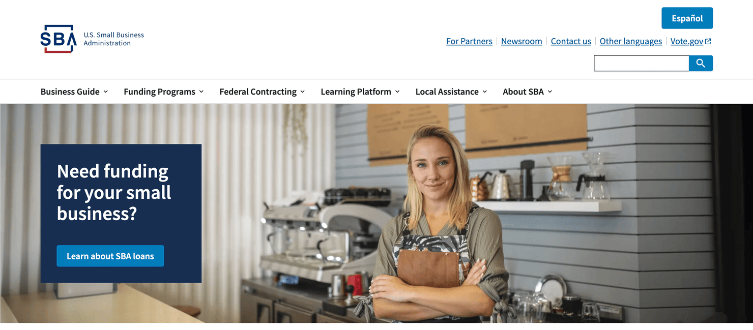 US Small Business Administration's website