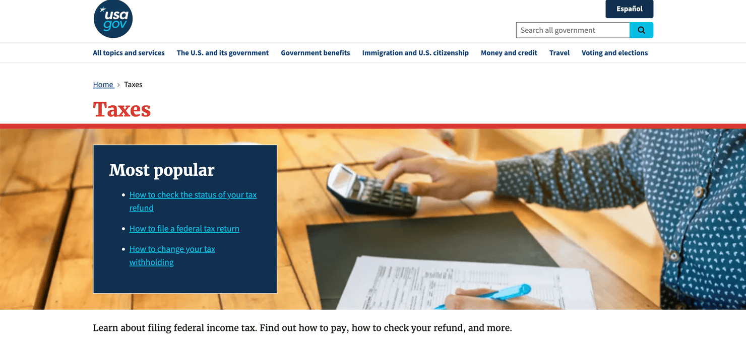 USA.gov's website