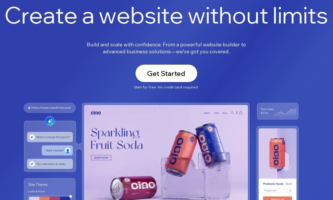 Wix homepage