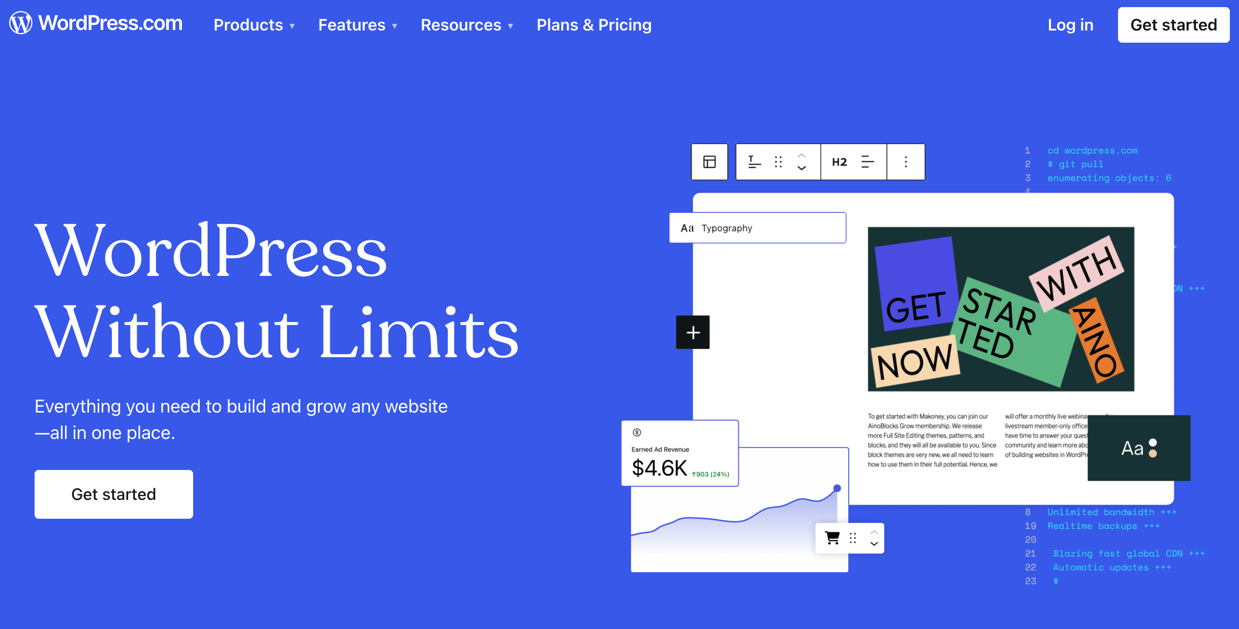 Wordpress website homepage