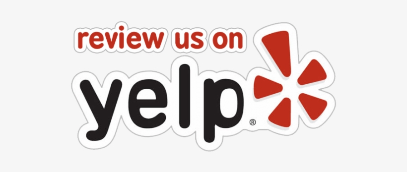 Yelp logo with the phrase Review Us On.