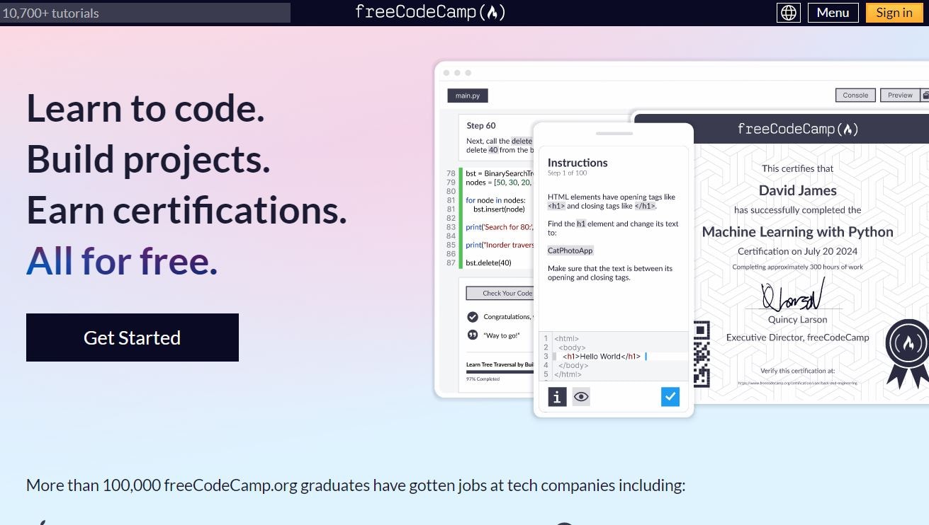 freecodecamp website
