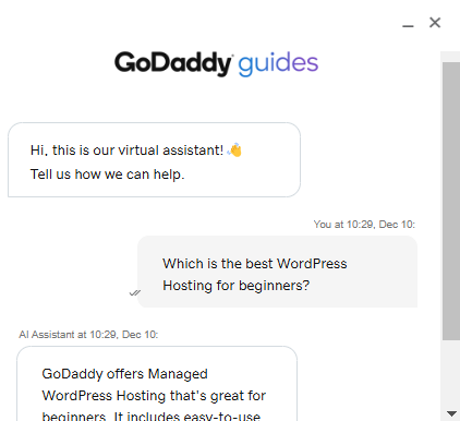 screenshot of the Livechat conversation