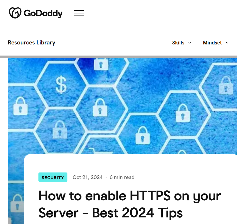 screenshot of Godaddy's Resources Library