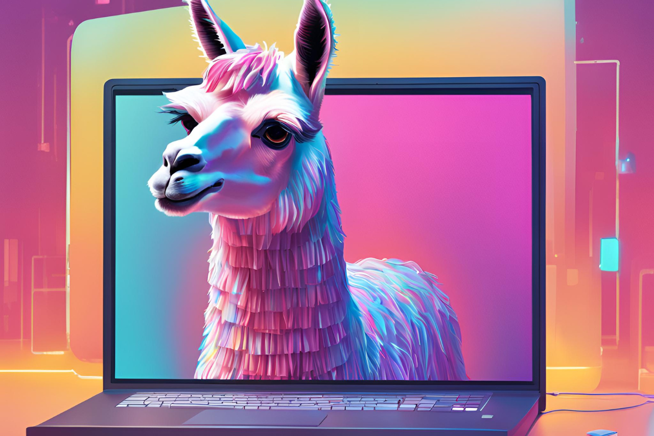 The Ollama symbol is displayed on a laptop screen - blog image
