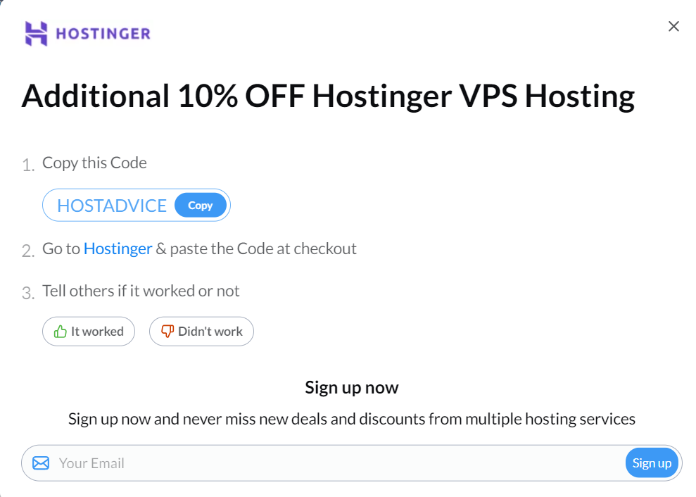 Hostinger VPS Coupon Code - Vietnamese