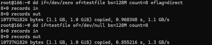 screenshot of Disk Performance test