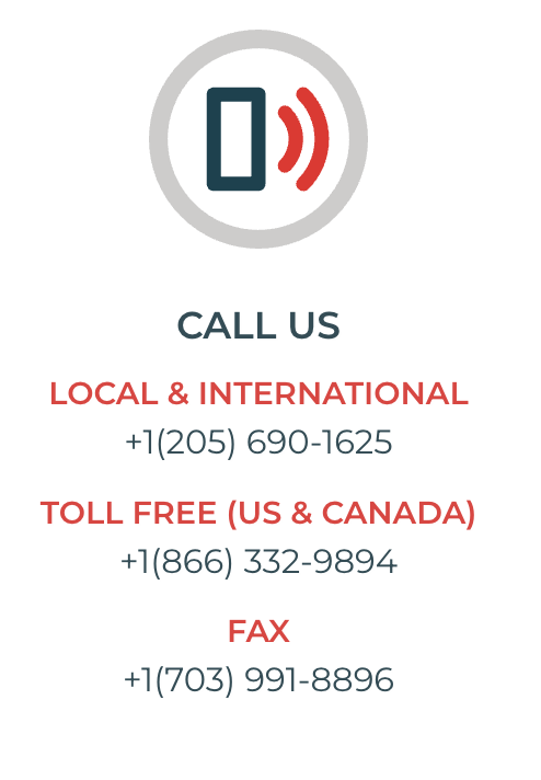 screenshot of phone support numbers