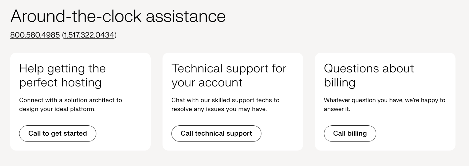 screenshot of the support banner